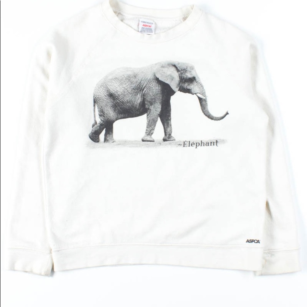 Forever 21 ASPCA White Elephant Sweater